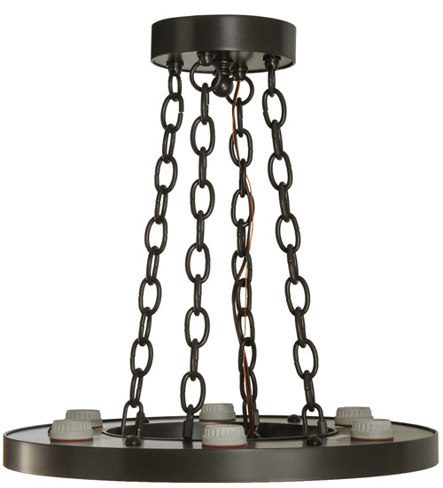 Meyda Lighting Loxley 19" 6-Light Timeless Bronze Chandelier With Amber Faux Candlelight