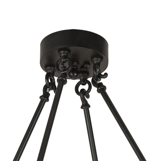 Meyda Lighting Loxley 199415 60" 20-Light Blackwash Chandelier With Frosted Clear Shade Glass