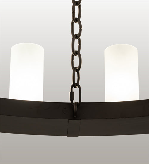 Meyda Lighting Loxley 239315 48" 16-Light Oil Rubbed Bronze Chandelier With Frosted Clear Shade Glass
