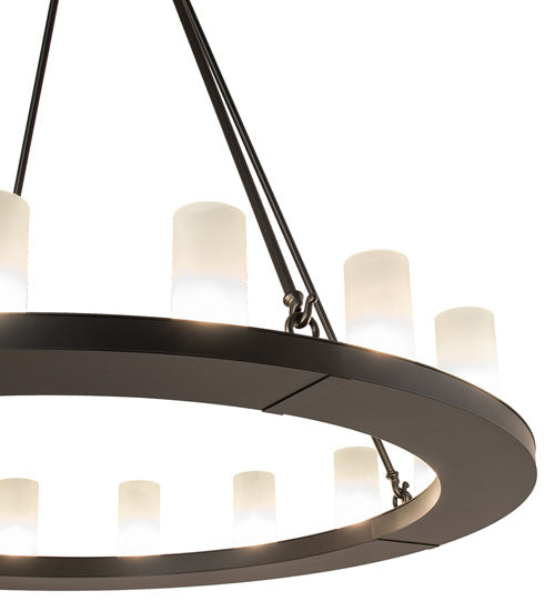 Meyda Lighting Loxley 248911 48" 16-Light Blackwash Chandelier With Clear Frosted Shade Glass