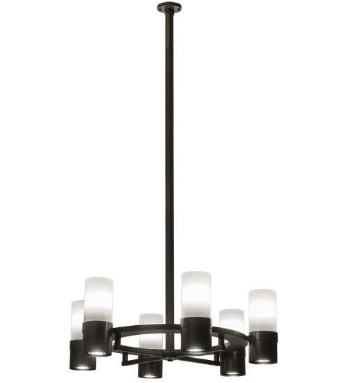 Meyda Lighting Loxley 56" 16-Light Timeless Bronze Golpe Chandelier With White Statuario Idalight Shade Glass