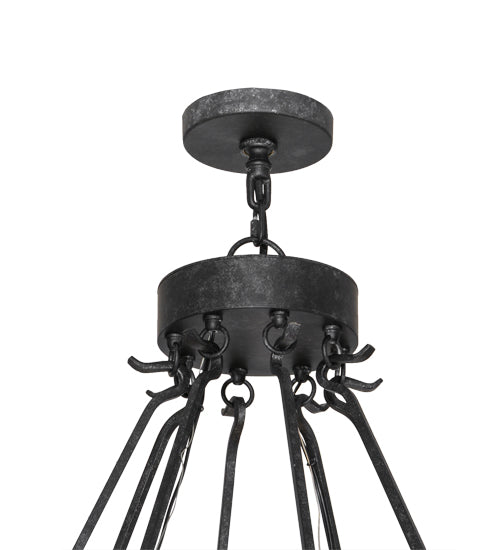 Meyda Lighting Loxley 60" 16-Light Smoke Chandelier With Frosted Clear Shade Glass
