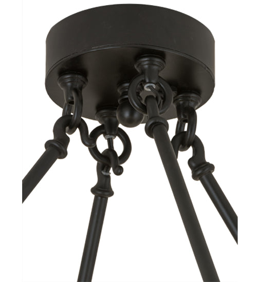 Meyda Lighting Loxley 60" 20-Light Blackwash Chandelier With Frosted Clear Shade Glass