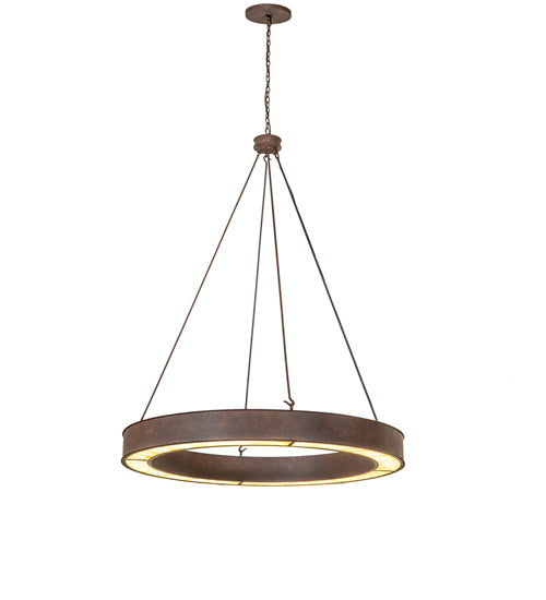 Meyda Lighting Loxley 60" LED Rusty Nail Escabroso Chandelier With Botticino Idalight Shade