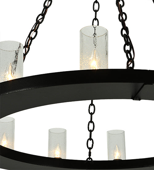 Meyda Lighting Loxley 72" 2-Tier 36-Light Timeless Bronze Chandelier With Clear Seeded Shade Glass