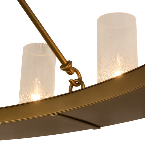 Meyda Lighting Loxley 72" 24-Light Gold Metallic Chandelier With Clear Seeded Shade Glass