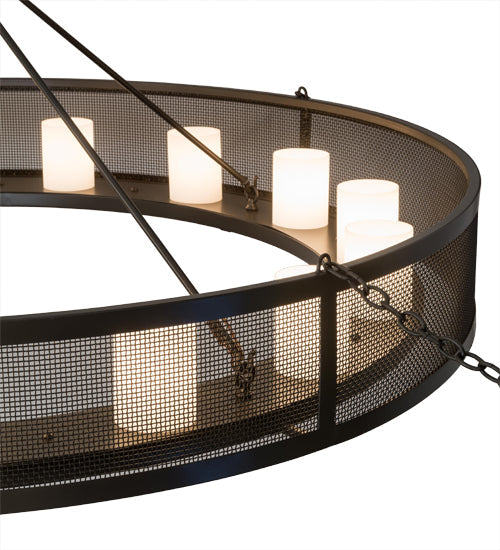 Meyda Lighting Loxley 78" 16-Light Timeless Bronze Golpe Chandelier With White Statuario Idalight Shade Glass