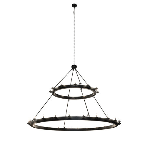 Meyda Lighting Loxley 96" 36-Light 2-Tier Solar Black Chandelier