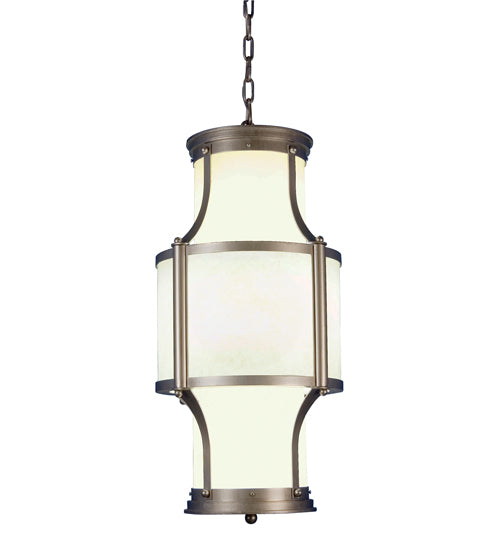 Meyda Lighting Luciana 16" 40-Light Iron Ore Pendant Light With White Statuario Idalight Shade Glass