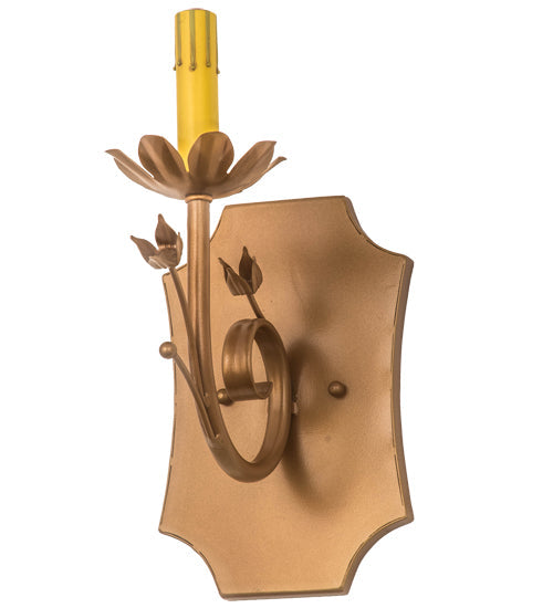 Meyda Lighting Lynda 6" Metallic Bronze Wall Sconce With Beige Natural Textrene Shade