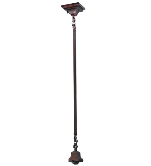 Meyda Lighting Mackintosh Leaf 20061 5"Sq Mahogany Bronze Mini Pendant Light With Multi-Colored Stained Shade Glass