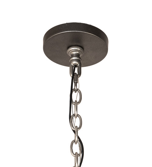 Meyda Lighting Madeline 30"Sq 10-Light Pewter Pendant Light With Rainstone Idalight Shade