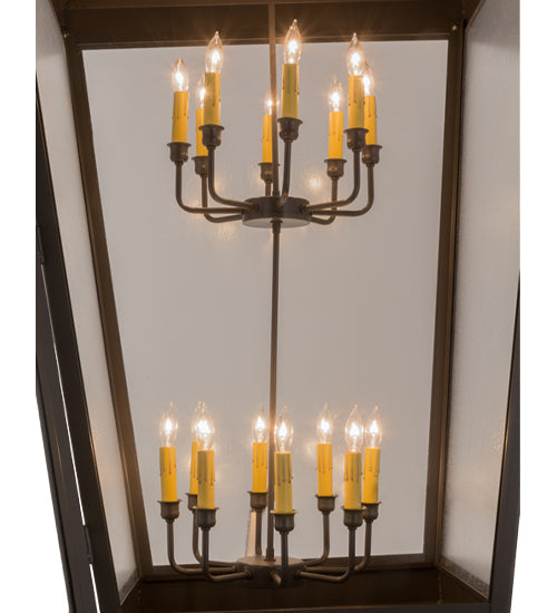 Meyda Lighting Madeline 46" 16-Lights Timeless Bronze Pendant Light With Clear Seeded Shade Glass