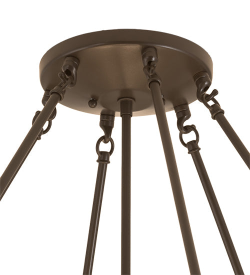 Meyda Lighting Madison 48" 8-Light Timeless Bronze Semi-flush Mount Light With Beige Sahara Taupe Idalight Shade