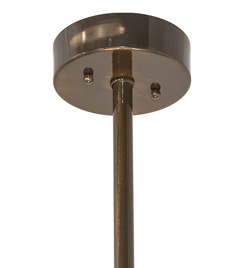 Meyda Lighting Madison 60" 9-Light Antique Brass Gloss Inverted Pendant Light With Fleshtone Frosted Idalight Shade