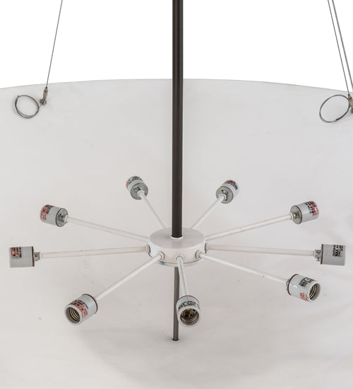 Meyda Lighting Madison 60" 9-Light Timeless Bronze Inverted Pendant Light With Statuario Idalight Shade Glass