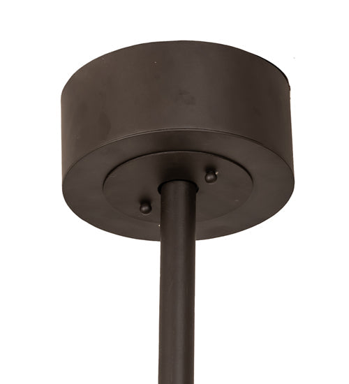 Meyda Lighting Maglia Semplice 36" 4-Light Oil Rubbed Bronze Chandelier With Silver Mica Shade Glass and Fan