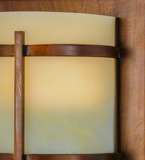 Meyda Lighting Manitowac 6" 2-Light LED Vintage Copper Wall Sconce With Botticino Idalight Shade Glass