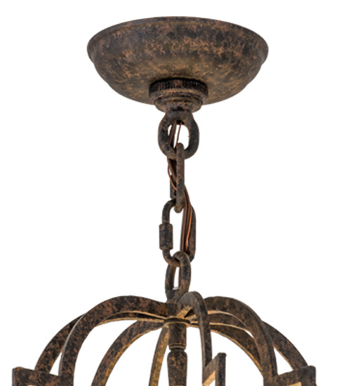 Meyda Lighting Marin 18" 4-Light Coffee Bean Pendant Light With Beige Botticino Idalight Shade Glass