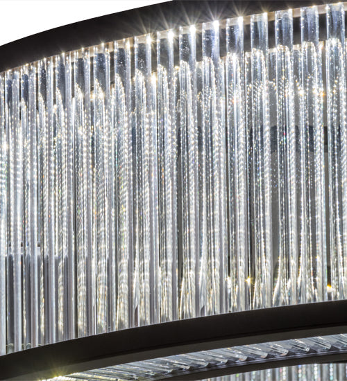 Meyda Lighting Marquee 36" 5-Light LED Oil Rubbed Bronze Gural Chandelier With Clear Shade Glass and Fan
