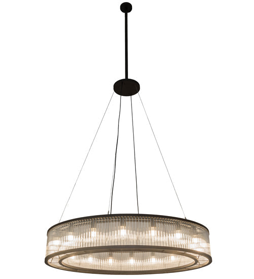 Meyda Lighting Marquee 59" 18-Light Oil Rubbed Bronze Pendant Light With Clear Crystal Idalight Shade Glass