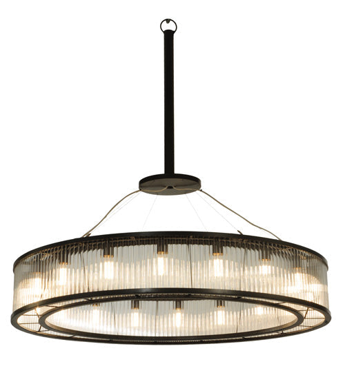 Meyda Lighting Marquee 59" 18-Light Timeless Bronze Pendant Light With Clear Shade Glass