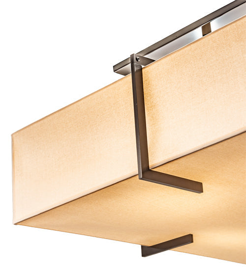 Meyda Lighting Martis 56" 8-Light Timeless Bronze Flush Mount Light With Beige Fabric Shade