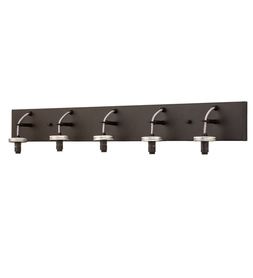 Meyda Lighting Mason Jar 40" 5-Light Oil Rubbed Bronze Vanity Light With Clear Shade Glass