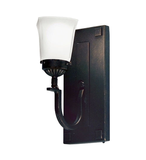 Meyda Lighting Matteo 5" Gilded Tobacco Wall Sconce With White Shade Glass
