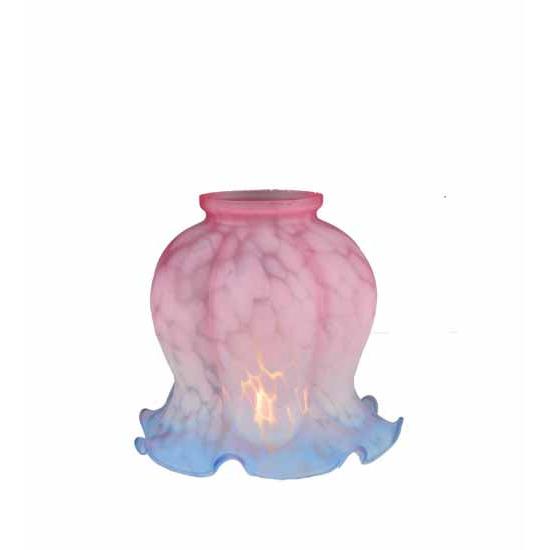 Meyda Lighting Melon Flower 5" Pink & Blue Shade Glass