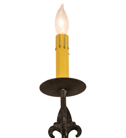 Meyda Lighting Merano 179544 6" Smoke Wall Sconce With Ivory Faux Candlelight