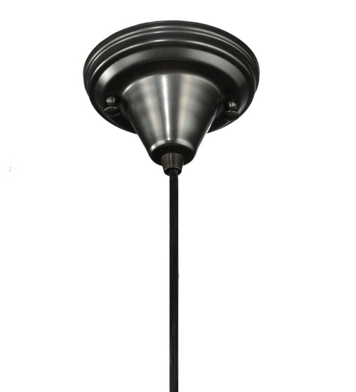 Meyda Lighting Metro 18" Craftsman Brown Galatia Pendant Light With Beige Scalloped Iridescent Shade Glass