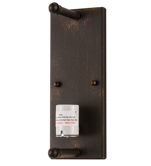Meyda Lighting Metro 5" Oil Rubbed Bronze Midland Wall Sconce With Cinnamon Baroque Shade Glass