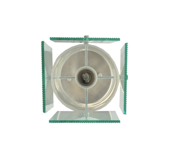 Meyda Lighting Metro 7" Silver Mini Pendant Light With Clear Reeded Quadrato Shade Glass