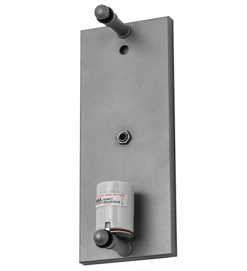 Meyda Lighting Metro Fusion 11" Nickel Wall Sconce With White & Red Logo Shade Glass