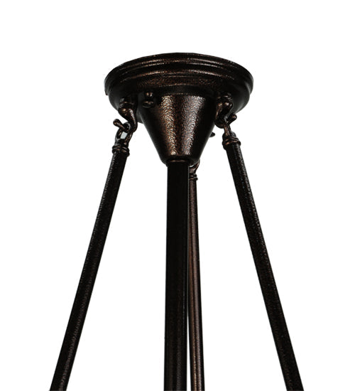 Meyda Lighting Metro Fusion 18" 2-Light Copper Vein Ramoscelli Inverted Pendant Light With White Copper Vein Powdercoat Shade Glass