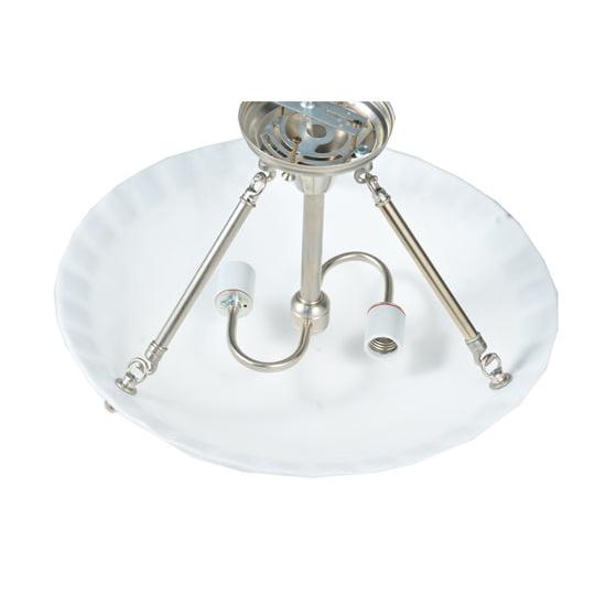 Meyda Lighting Metro Fusion 18" 2-Light Nickel Enduro Semi-flush Mount Ceiling Light With White & Black Shade Glass