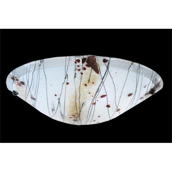 Meyda Lighting Metro Fusion 18" 2-Light Transparent Copper Ramoscelli Wall Sconce With White Iridescent Shade Glass