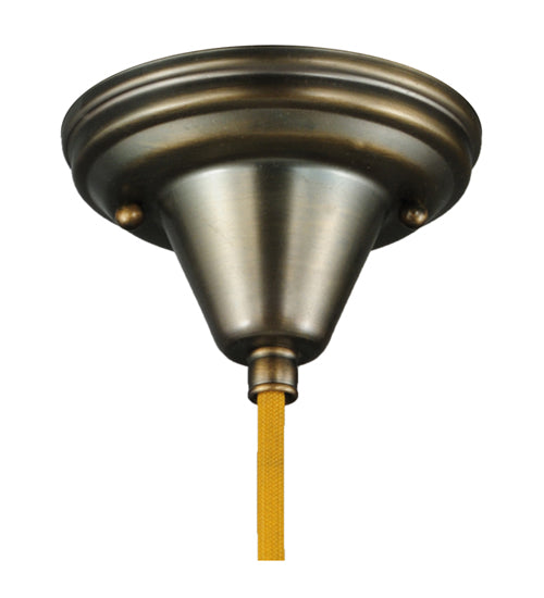 Meyda Lighting Metro Fusion 18" Antique Brass Galatia Pendant Light With Silver Seeded Mercury Shade Glass