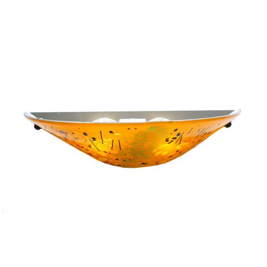 Meyda Lighting Metro Fusion 18" Biscotti Wall Sconce With Amber Shade Glass