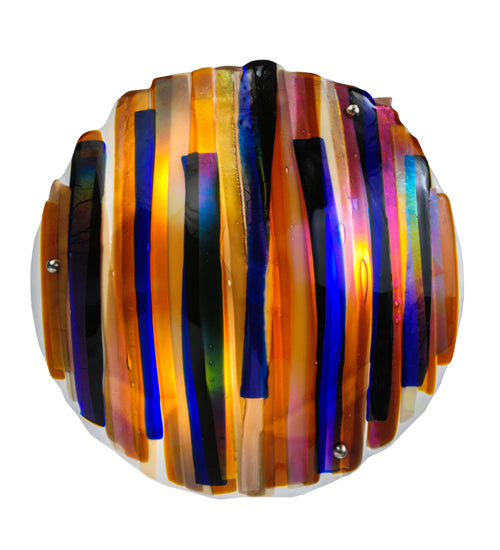 Meyda Lighting Metro Fusion 19"W x 5"H Multi-Colored Oceano Shade Glass