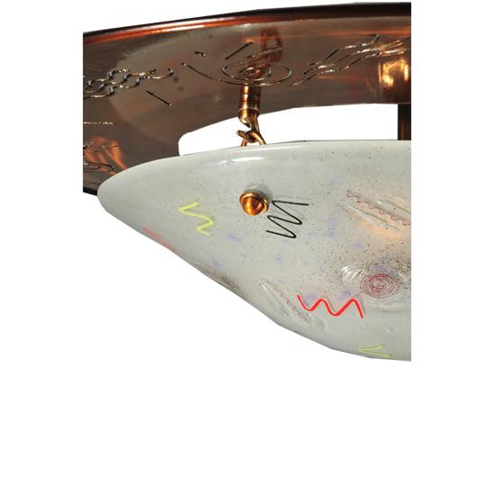 Meyda Lighting Metro Fusion 31" 3-Light Nickel Super Nova Inverted Pendant Light With Clear Noodles Shade Glass