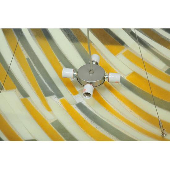 Meyda Lighting Metro Fusion 36" 4-Light Nickel Sandblasted Clear Inverted Pendant Light With Multi-Colored Shade Glass