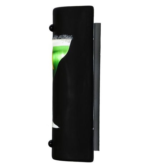Meyda Lighting Metro Fusion 5" 2-Light LED Nickel Key West Wall Sconce With Green and Clear Margarita Shade Glass