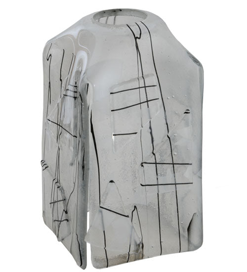 Meyda Lighting Metro Fusion 6" Licorice Draped White & Black Streamers Shade Glass