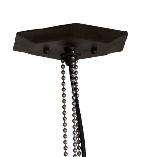 Meyda Lighting Metro Fusion 66" 2-Light Oil Rubbed Bronze Galatia Island Pendant Light With Beige Art Shade Glass