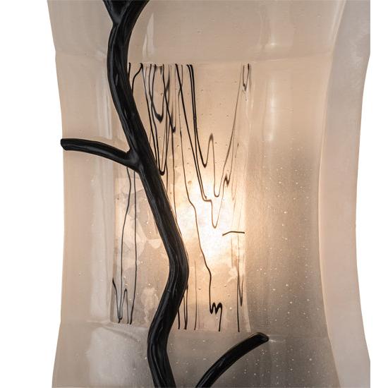 Meyda Lighting Metro Fusion 9" Black Twigs Wall Sconce With White Shade Glass