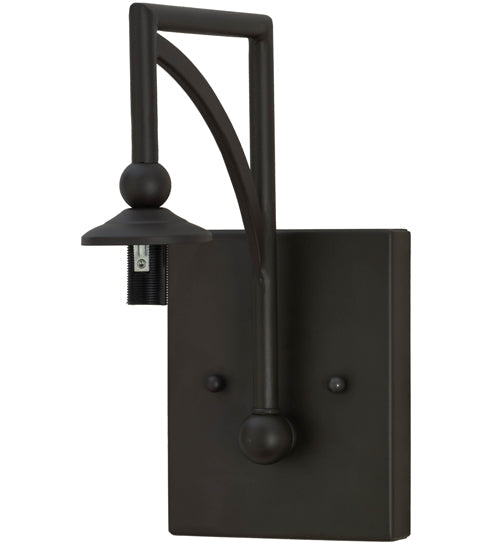 Meyda Lighting Meyer Lantern 8" Oil Rubbed Bronze Lantern Wall Sconce With Multi-Colored Shade Glass