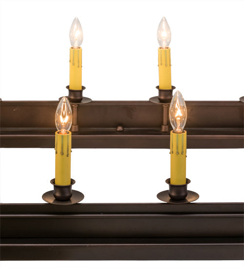 Meyda Lighting Mezek 48" 18-Light Mahogany Bronze Chandelier With Ivory Faux Candlelight