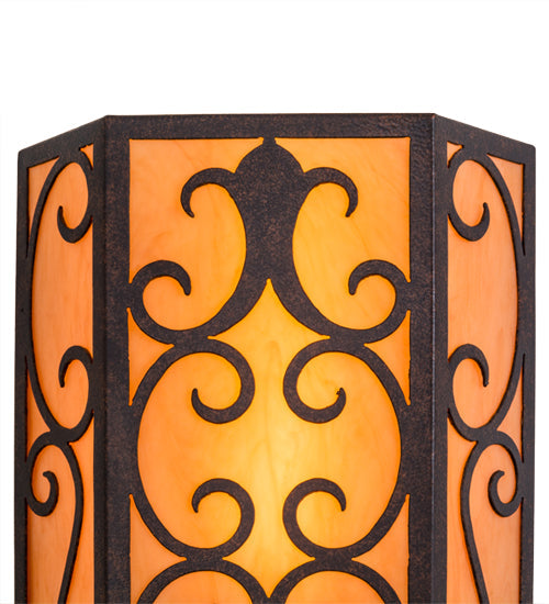 Meyda Lighting Mia 12" 2-Light Cajun Spice Wall Sconce With Amber Quartz Idalight Shade Glass